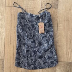 Faherty Banana leaf print linen mini dress